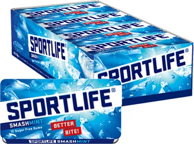 Produktbild von Sportlife Chewing gum smashmint 24 x 18 Gramm Lakritz