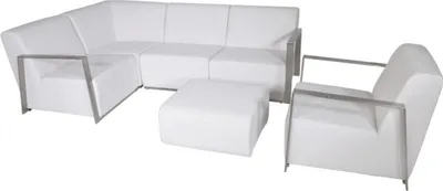 Image de Casa Padrino Art Deco Designer Garden Furniture Set White with Sunbrella Toile - Fast Seek - Luxury Garden Furniture Set