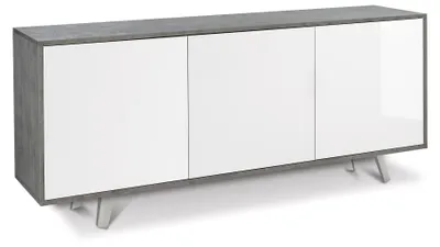 Immagine prodotto di Mobile 3 Ante 177x74x41 cm Cemento/Bianco Lucido