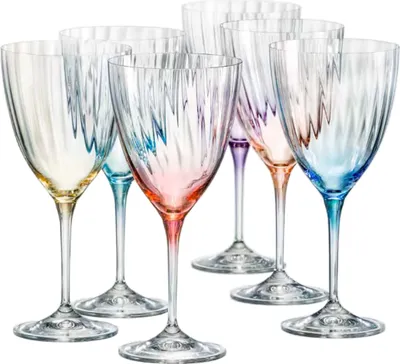 Produktbild von Weißweingläser Bohemia Kristallglas  Weinglas, Model Kate Optic, Mehrfarbig, 250 ml, 6er Set