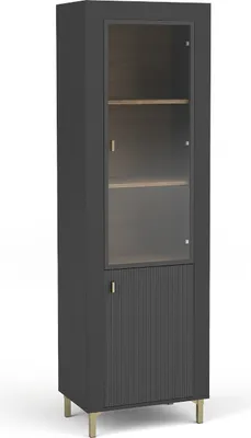 Image de Minio, vitrine "ASSO 3", porte vitrée, couleur noire