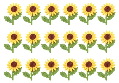 Produktbild von 18 Stück Sonnenblumen-Filzaufnäher, 3D, handgefertigt, leuchtende Farben, exquisite Blumenaufnäher für Kleidung, Taschen, Haarspangen, Broschen