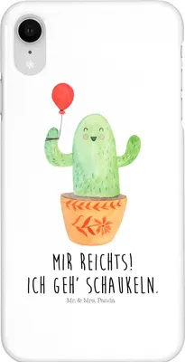 Produktbild von Mr. & Mrs. Panda Iphone XR Handyhülle Kaktus Luftballon - Weiß - Geschenk, Freundin, Freude, Kakteen, Premium Kunststoff, Ausbildung, Stress, Handy Case