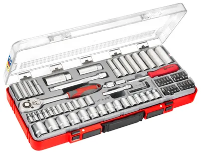 Produktbild von CONNEX Steckschlüssel-Satz 1/4" und 3/8" 71-teilig, COX580271