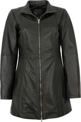 Produktbild von MADDOX - Damen Ledermantel Longjacke Lammnappa schwarz : 38