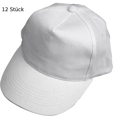 Produktbild von Baseball Cap Schirmkappe weiß 12 Stück