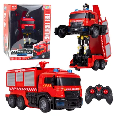 Produktbild von Feuerwehr-Roboterauto 2-in-1 ferngesteuert mit Licht, Sound und Wasser