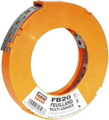 Image de Feuillard perforé acier SIMPSON - 20mmx10Mxép.09mm - FB20