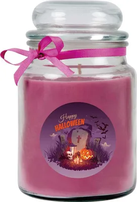 Produktbild von HS Candle "Halloween" Duftkerze im Bonbonglas - viele Motive zur Auswahl, Ideale Herbstdeko