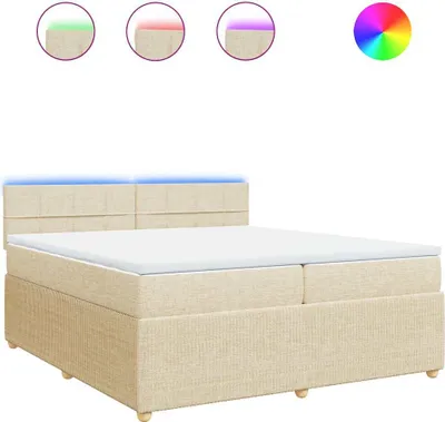Produktbild von vidaXL Boxspringbett mit Matratze Creme 200x200 cm Stoff