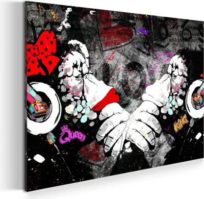 Produktbild von Street Art Monkey Couple Pop Art Wandbild Leinwandbild Kunstdruck XL Wanddeko: 150x100x4cm