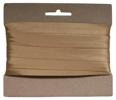 20m Schrägband Satin 20mm gefalzt hellbraun
