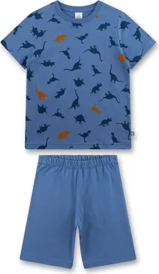 Produktbild von Sanetta Jungen Schlafanzug - kurz, Kids, Nachtwäsche, Pyjama, Baumwolle Blau 128