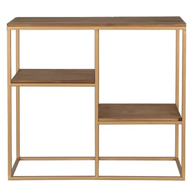 Produktbild von Clayre & Eef Wandregal 49 cm Goldfarbig Braun Holz