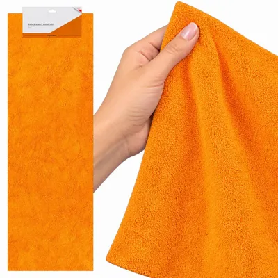 Obrázok produktu pre Utierka z mikrovlákna XL handrička na čistenie 60x40 cm oranžová na okná zrkadlá auto
