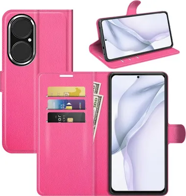 Zdjęcie produktu dla Pokrowiec ochronny na etui Huawei P50 Etui na telefon komórkowy Etui z portfelem Nowe, Kolor: różowy