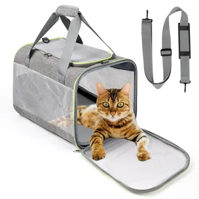 Immagine prodotto di Trasportino per cani e gatti fino a 6,5 kg - Pieghevole - 45 x 30 x 30 cm - Trasportino per animali