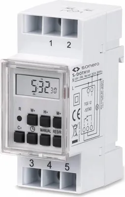 Produktbild von SONERO Digitale Zeitschaltuhr S-DOTH10, 3500 W, DIN-Schiene, weiß