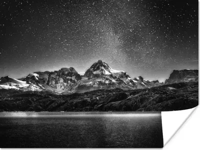 Produktbild von MuchoWow® Poster Sternenhimmel - Berg - Nacht 160x120 cm - Foto Plakat