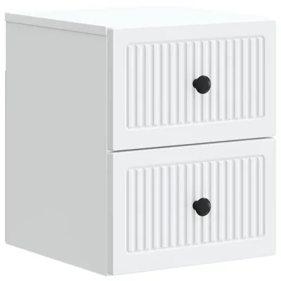 Image de Cabinet de chevet mural avec tiroir Blanc 33 x 34,5 x 40 cm