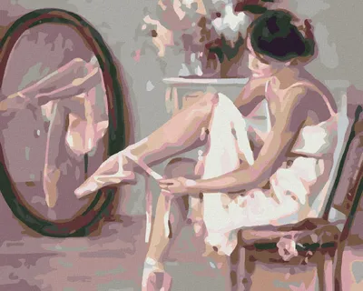 Produktbild von Zuty - Malen nach Zahlen - BALLERINA VOR DEM SPIEGEL, 40x50 cm, mit Keilrahmen (bereits gespannt)
