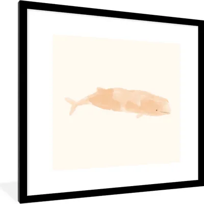 Produktbild von MuchoWow® MuchoWow® Gerahmtes Poster Fisch - Meer - Aquarell 40x40 cm - Poster mit zchwarzem Bilderrahmen - Poster - Plakat im Rahmen