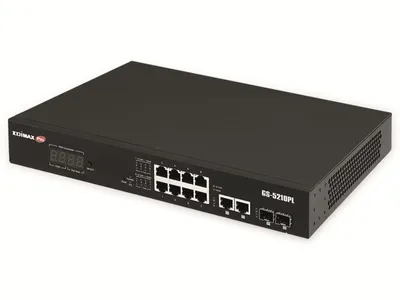 Zdjęcie produktu dla Edimax GS-5210PL, Zarządzany, Gigabit Ethernet (10/100/1000), Gigabit Ethernet