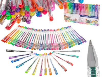 Produktbild von Farbige Glitzer-Gelstifte im Set mit 50 Stück.