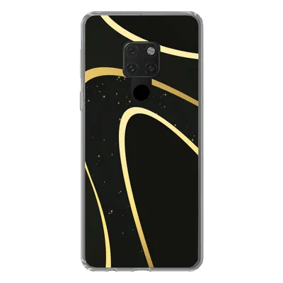 Produktbild von MuchoWow® Handyhülle Schutzhülle Hülle für Huawei P40 Lite Goldene Wellen auf schwarzem Hintergrund Silikon Softcase Handy Hülle - Handy