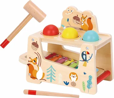 Produktbild von Toys® Holz-Hammerbank mit Xylophon | 2-in-1-Lernspielzeug | Musikalisches Spielzeug und Motorikspiel | Für Kleinkinder ab 1 Jahr