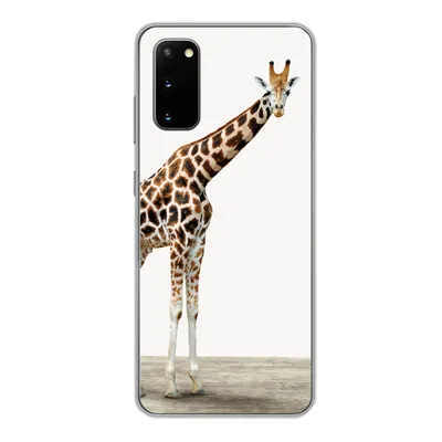 Produktbild von MuchoWow® Handyhülle Schutzhülle Hülle für Samsung Galaxy S20 Giraffe - Tiere - Weißer Hintergrund - Kinder - Junge - Mädchen Silikon Softcase Handy Hülle - Bild