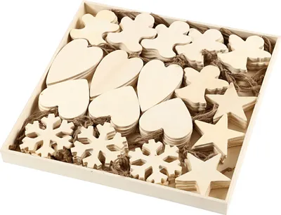 Produktbild von Creativ Company Ornamente, Größe 9-11 cm, Stärke 4 mm, 90 Stück 1 Box