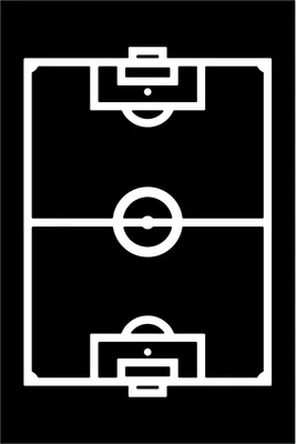 Produktbild von Wallario Poster - Fußball - Fußballfeld in Schwarz-Weiß, Kunstdruck Größe: 61 x 91,50 cm