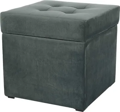 Obrázek produktu pro mg designová čalouněná stolička, 45x45 cm, barva navy - měkký sedák, skládací s úložným prostorem (50 l) vydrží zatížení až 100 kg