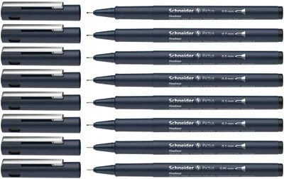 Produktbild von Schneider Schreibgeräte Pictus, Schwarz, Schwarz, Kunststoff, Tinte auf Wasserbasis, Metall, 8 Stück(e)