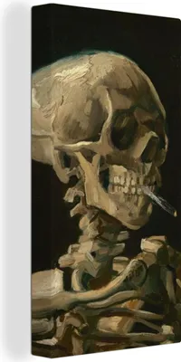 Obrázek produktu pro OneMillionCanvasses® - Plátno - Hlava kostlivce s hořící cigaretou - Vincent van Gogh, nástěnná malba, nástěnné dekorace obrazy obývací pokoj, 40x80cm
