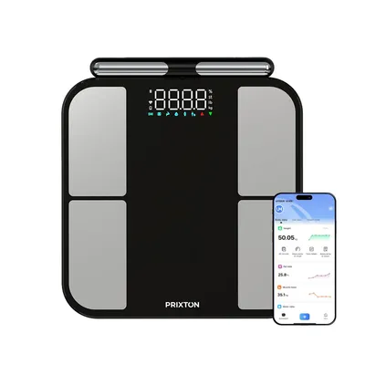 Produktbild von PRIXTON Körperanalysewaage Intelligente BC400 Body Metric, 56 Körpermesswerte, 200 user, ausziehbare Elektroden, 180 kg, BMI, Körperfett, Muskelmasse