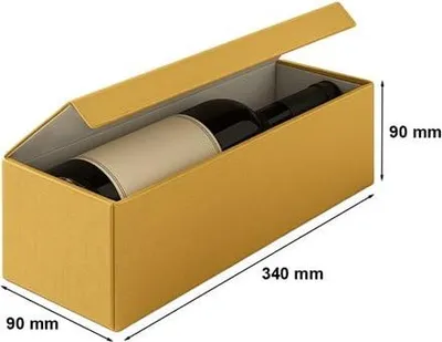 Obrázok produktu pre Dekoratívna darčeková krabička K-881 na víno, zlatá farba