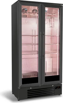 Produktbild von Combisteel Dry Age Schrank 458 L Schwarz Edelstahl 900x515x1820 mm mit Salzziegeln