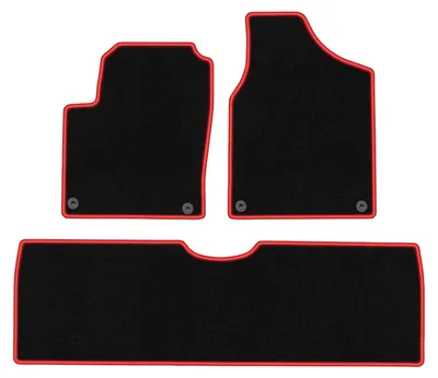 Image de Tapis de sol en moquette noir/rouge pour Seat Alhambra I 1995-2010 3 pièces