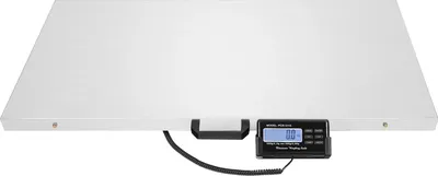 Produktbild von Tierwaage - Plattformwaage - Tragkraft 300 kg - Plattform 103,5 x 53 cm - Edelstahl - LCD-Display - EU-Stecker - Einheiten kg/lb/oz - Silber