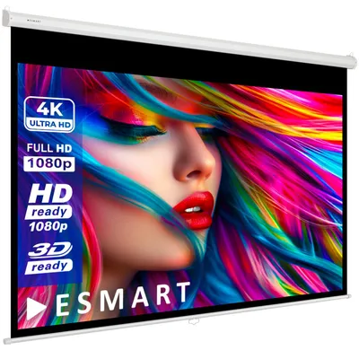 Produktbild von ESMART Economy EXR Rollo-Leinwand 115 cm Bild 100 x 56 cm (45") | Format 16:9 | Heimkino Beamer Projektionsleinwand Rollo Leinwand LCD LED