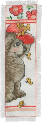 Productafbeelding van Permin kruisstik set "Knuffelbeer met hoed", telpatroon, 7x21 cm, 05-4115