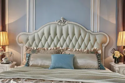 Produktbild von Luxus Designer Bett Chesterfield Lederbett Echtholz Schlafzimmer Ehe Betten