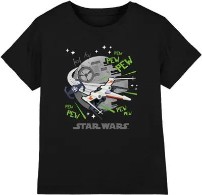 Immagine prodotto di Star Wars - Maglietta "Pew Pew" per bambini TV3435 (116) (Nero)