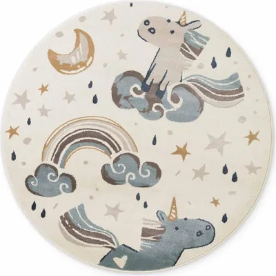 Produktbild von Hanse Home Adventures Kinderteppich Einhorn Creme Multifarben