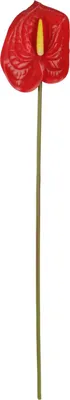 Immagine prodotto di Anthurium artificiale, fiore di seta 3D, 60 cm rosso, per il soggiorno, la decorazione della casa e la tavola, realistico