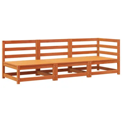 Immagine prodotto di Divano da Giardino a 3 Posti Marrone Cera Legno Massello Pino