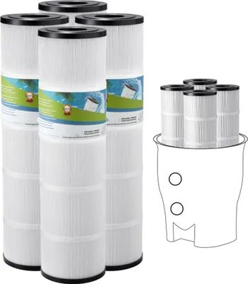Produktbild von 4er-Pack Pool Filterkartusche Ersatz - 9.8 m² Filter für Pentair CCP320 - PoolZubehör