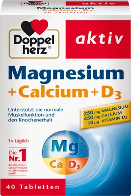 Produktbild von Doppelherz | Aktiv Magnesium + Calcium| 40 Tabletten